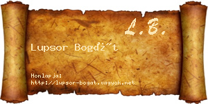 Lupsor Bogát névjegykártya